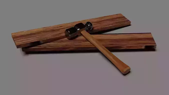 hammer piece of wood with