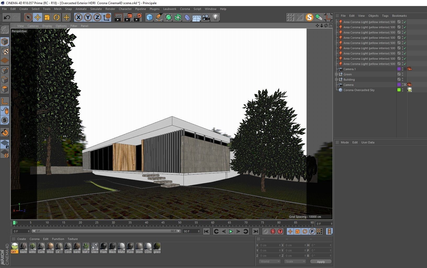 Overcasted Exterior HDRI  Corona Cinema4D scene 3D model_3