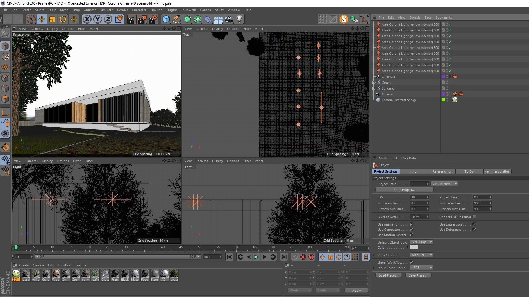 Overcasted Exterior HDRI  Corona Cinema4D scene 3D model_2