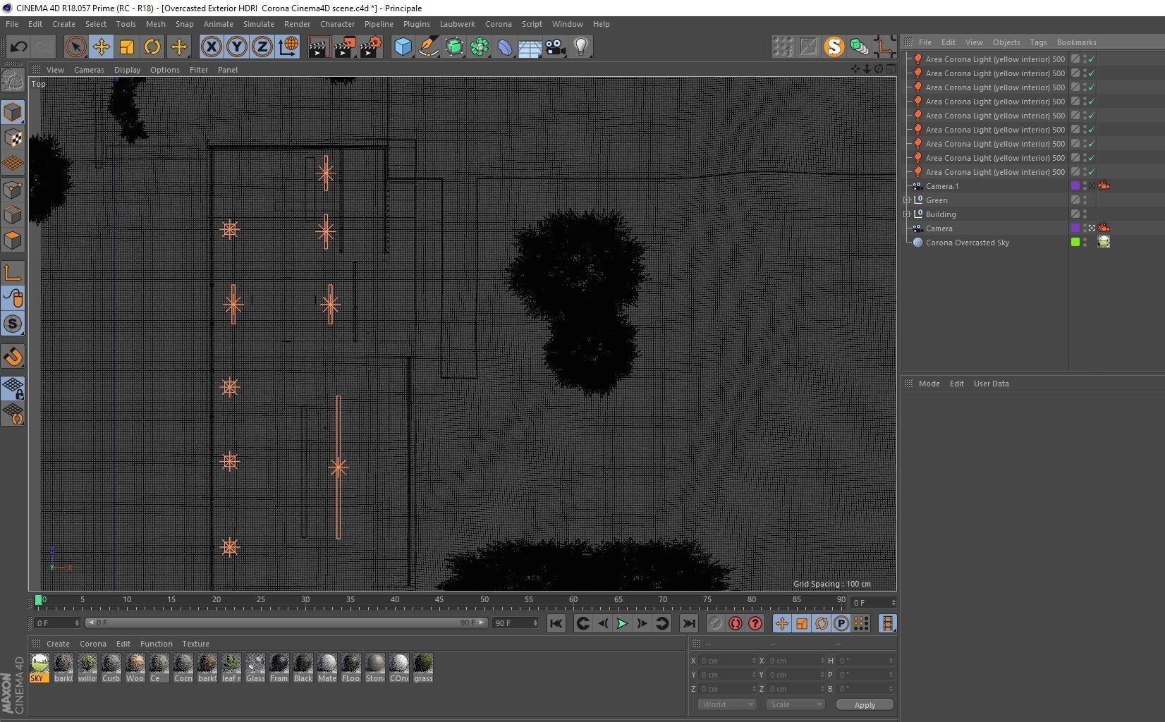 Overcasted Exterior HDRI  Corona Cinema4D scene 3D model_5