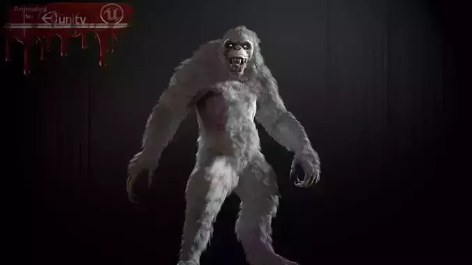 Mythical Yeti Low-poly 3D model
