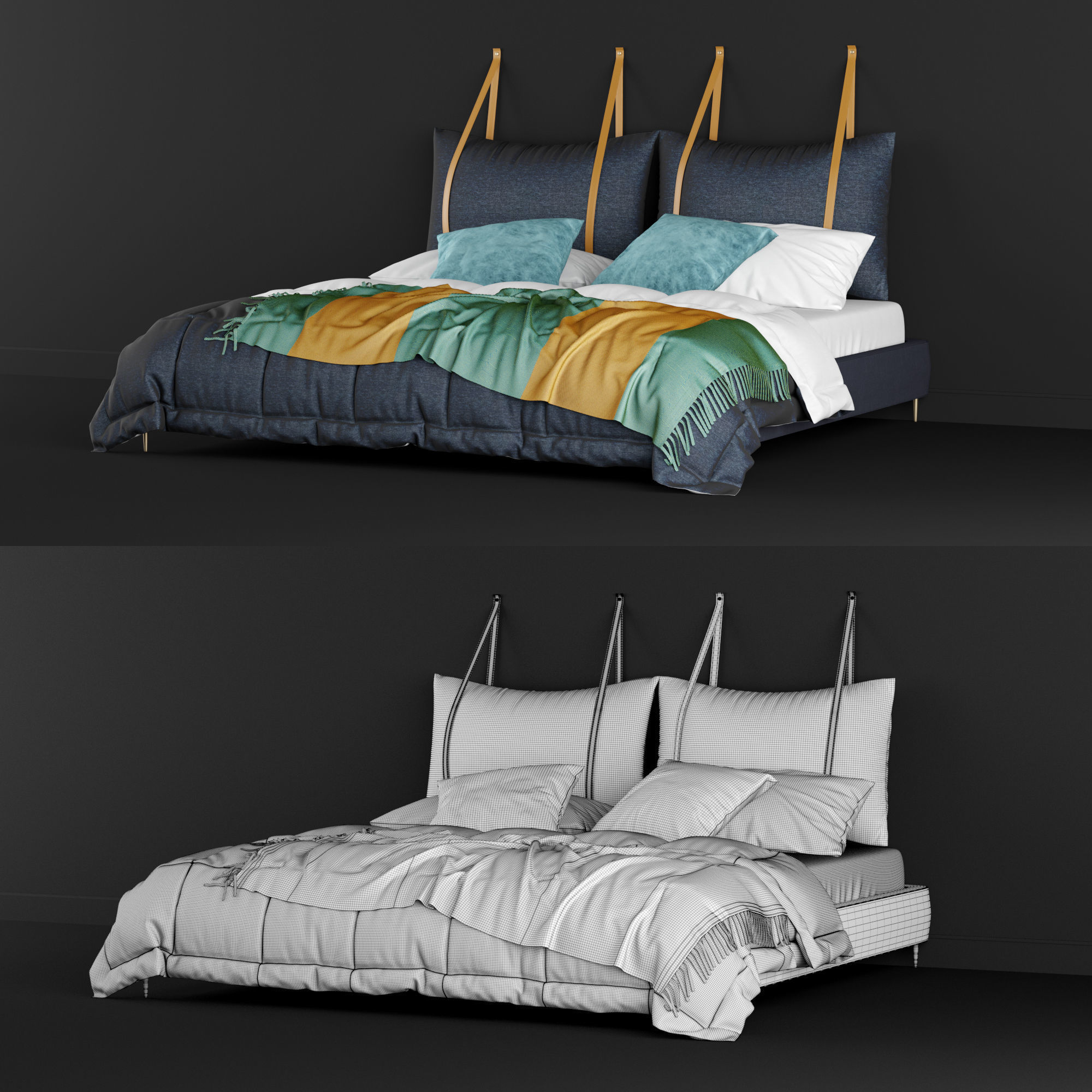 modern bed 7 3D model_2