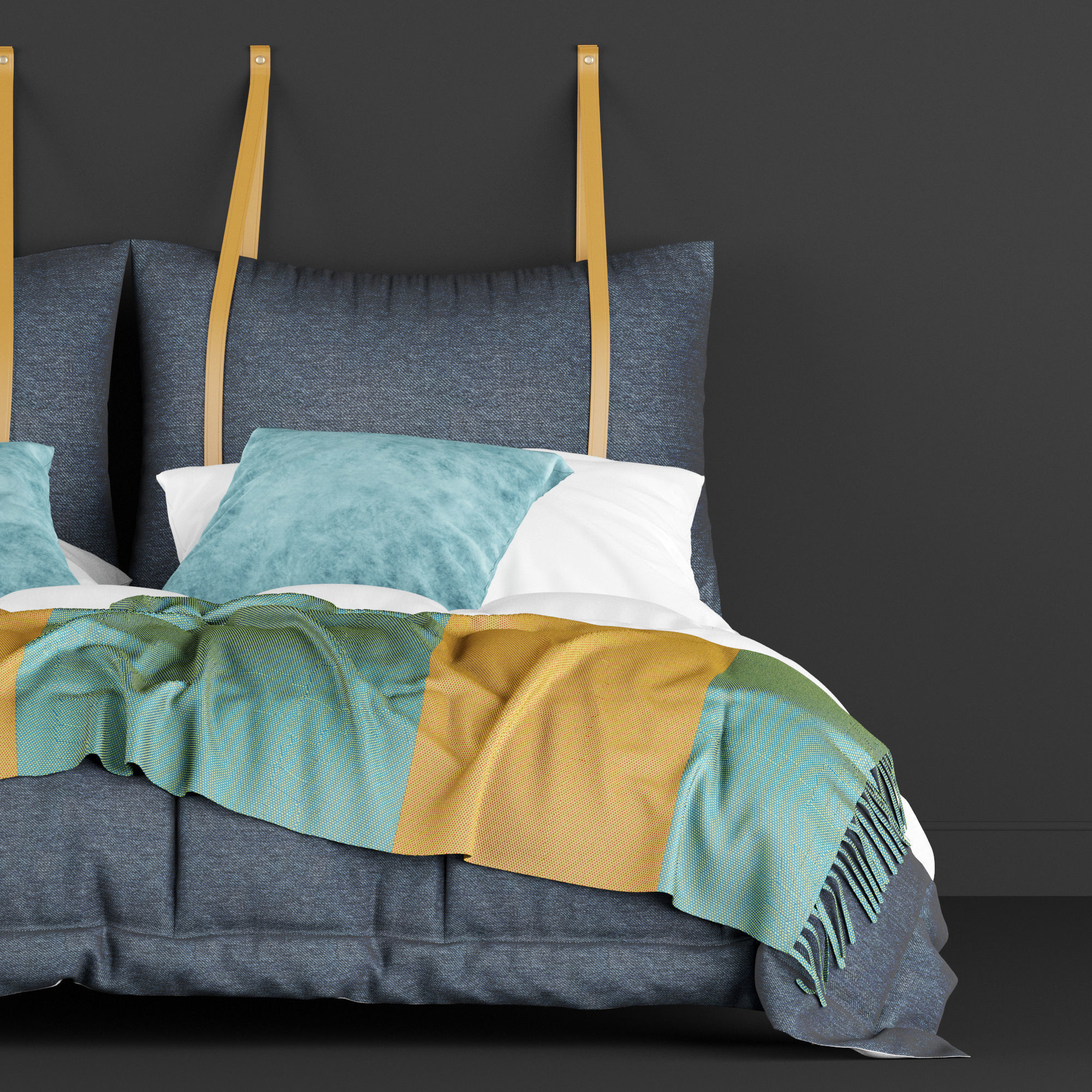 modern bed 7 3D model_8