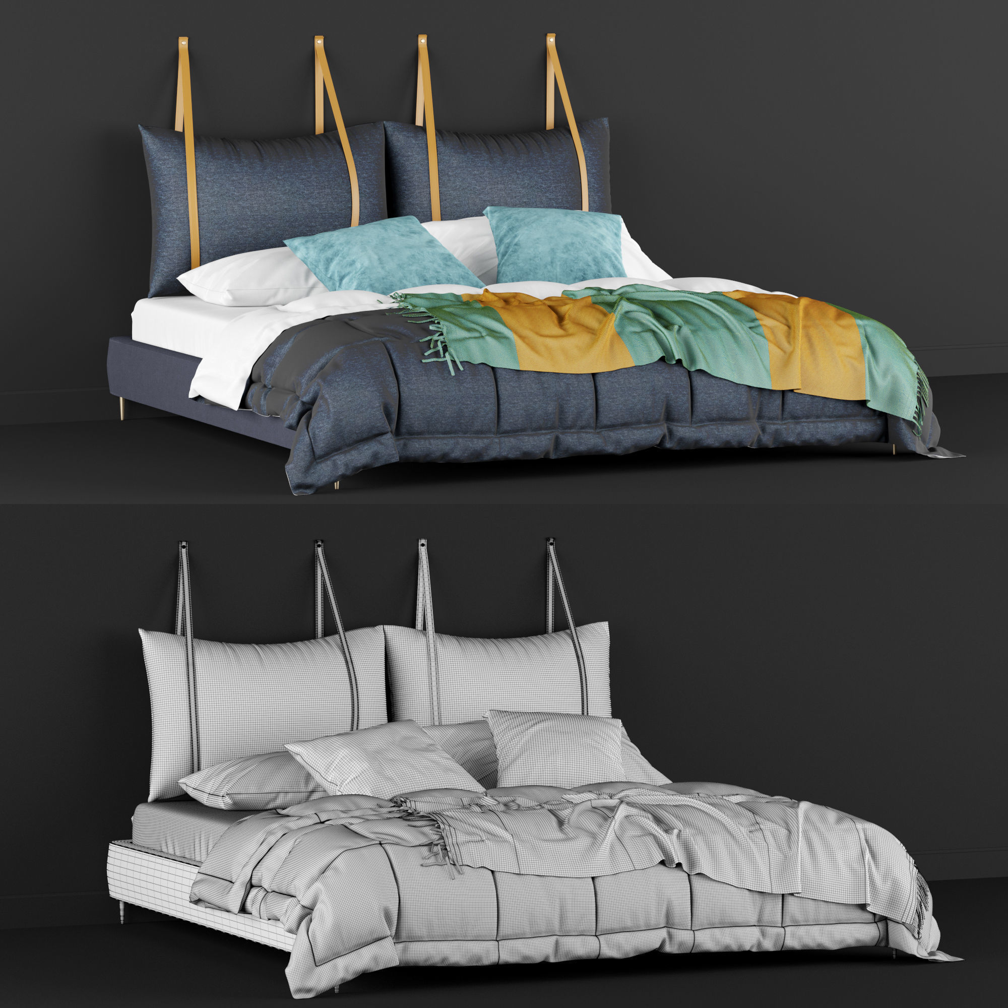 modern bed 7 3D model_1
