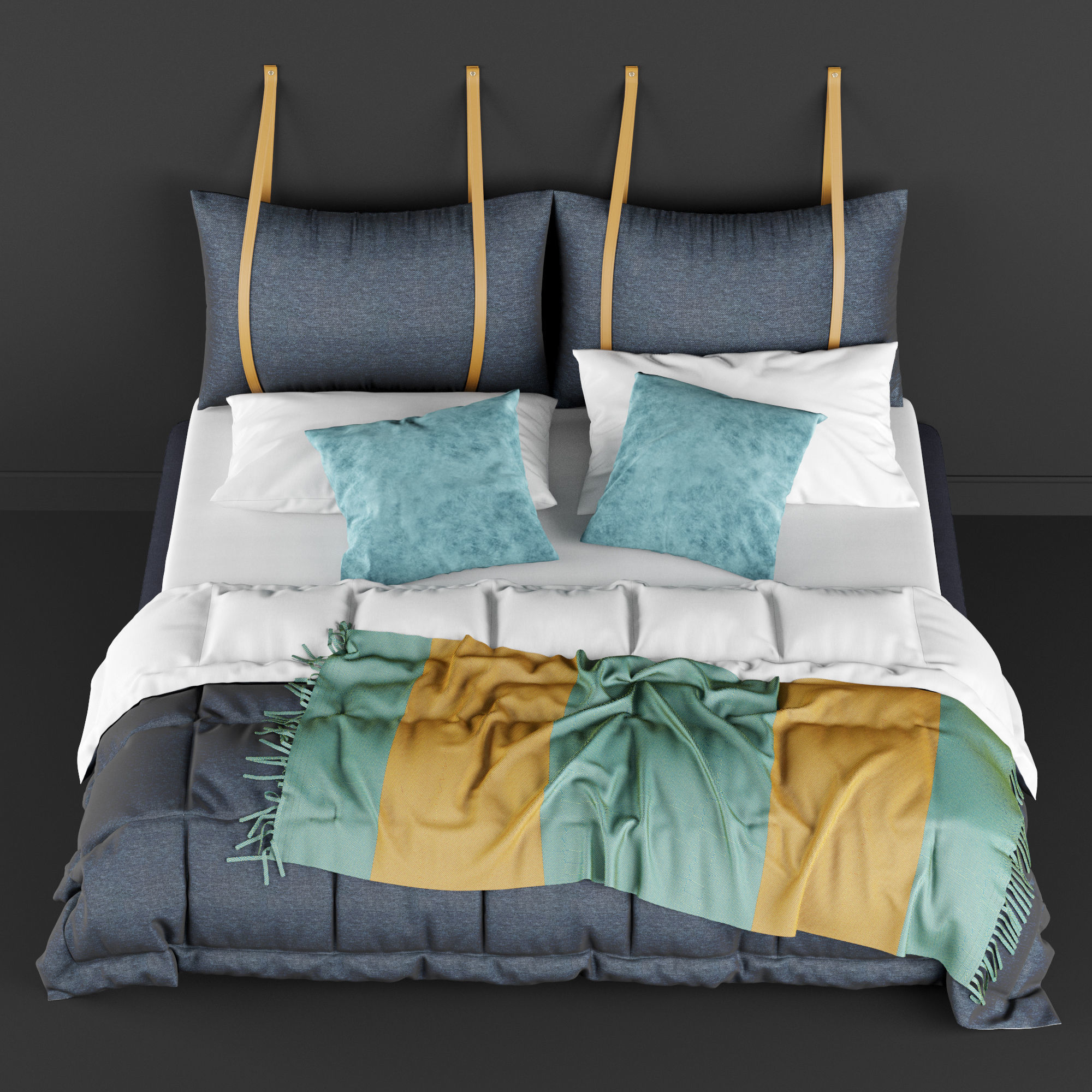 modern bed 7 3D model_4
