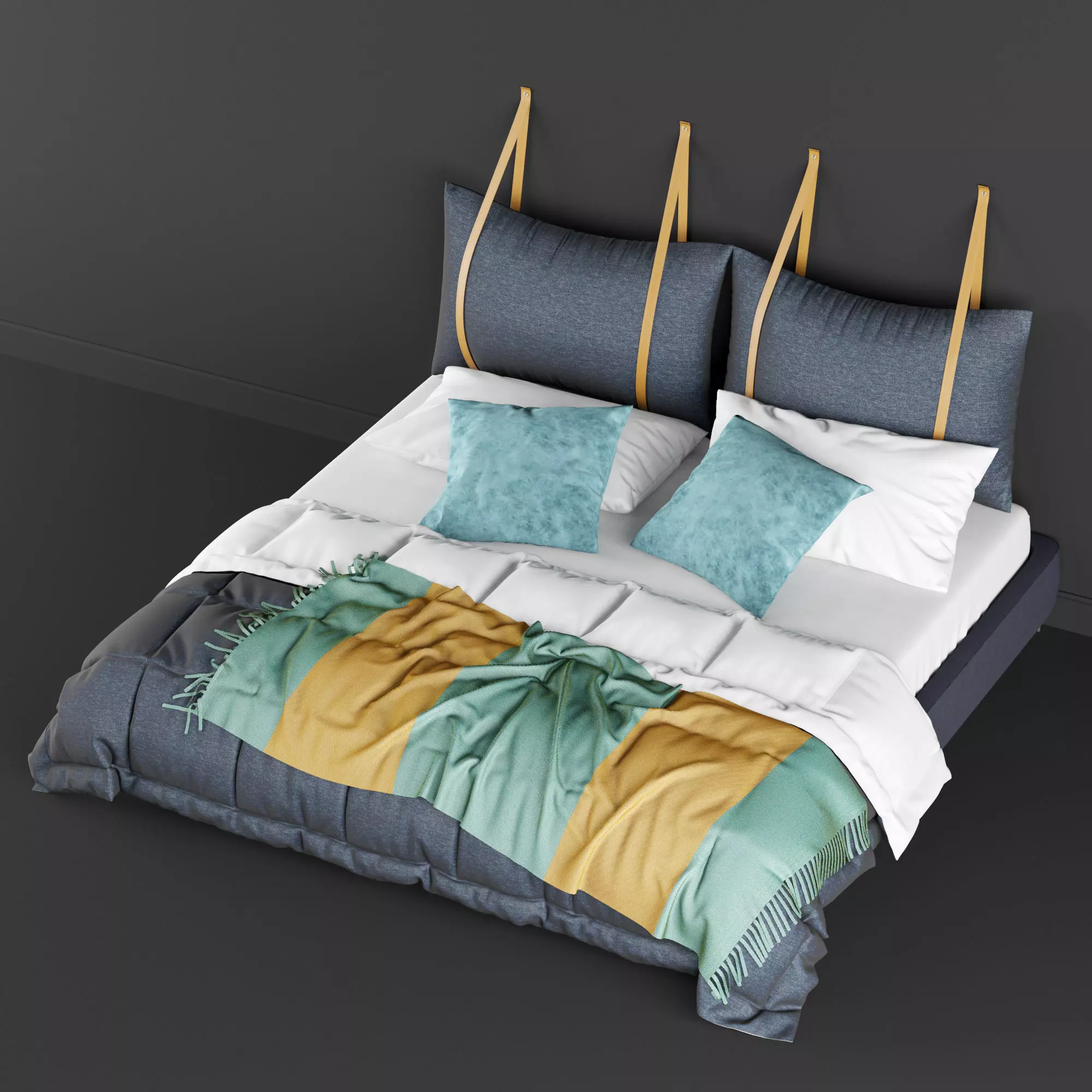 modern bed 7 3D model_0