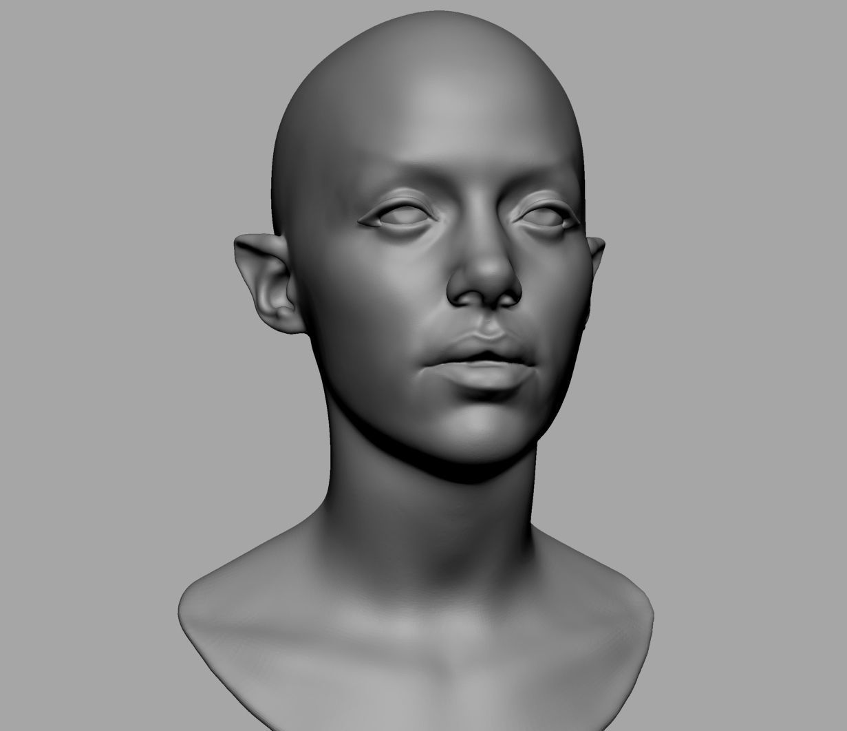 Female Creature Head v3 3D model_7