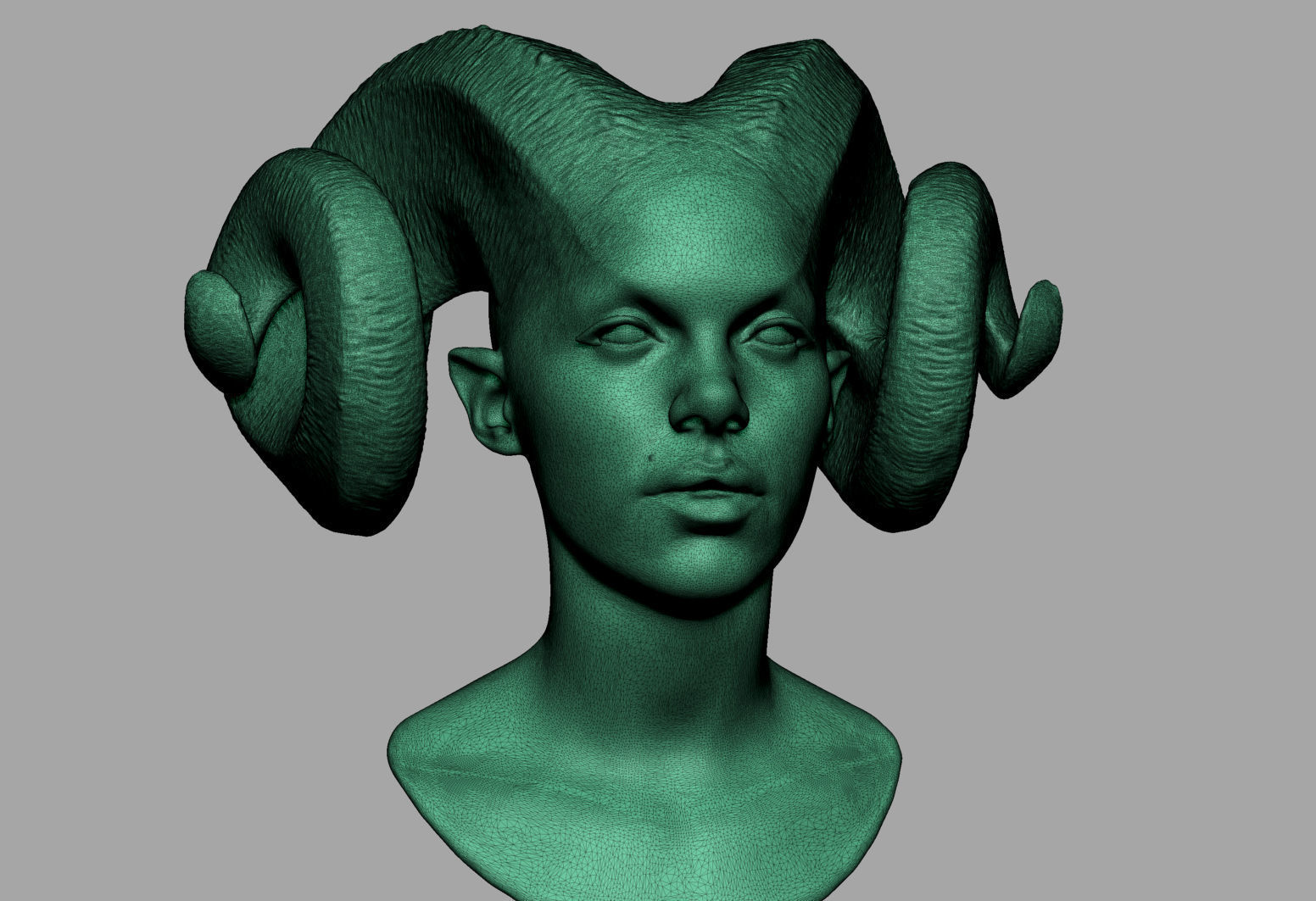 Female Creature Head v3 3D model_10
