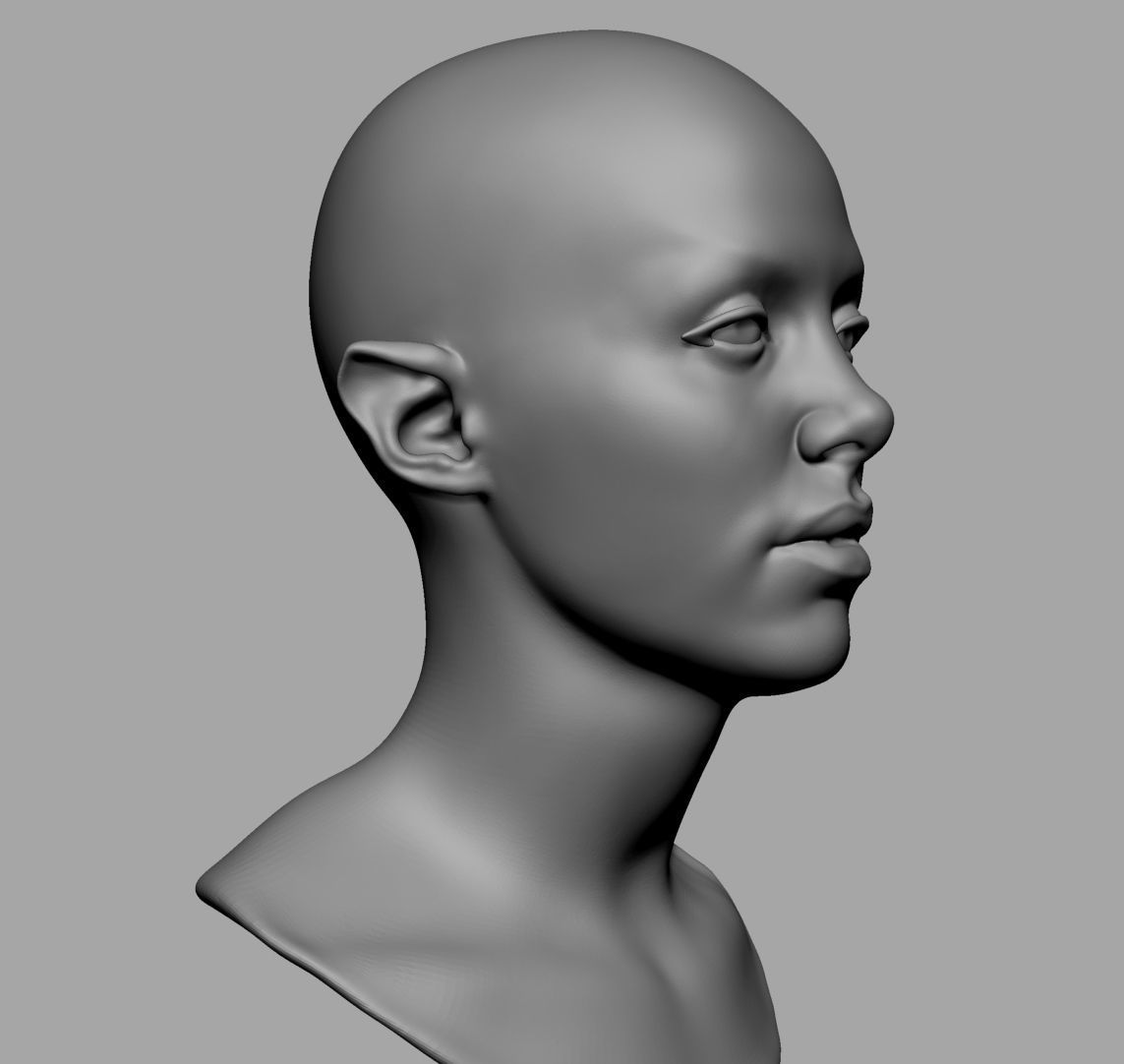 Female Creature Head v3 3D model_8