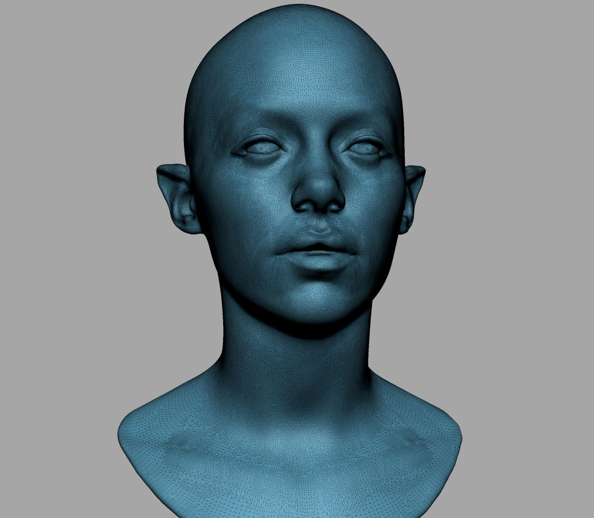 Female Creature Head v3 3D model_9
