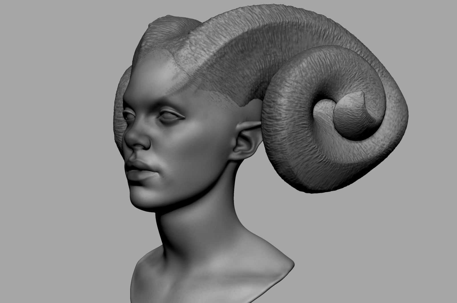 Female Creature Head v3 3D model_4