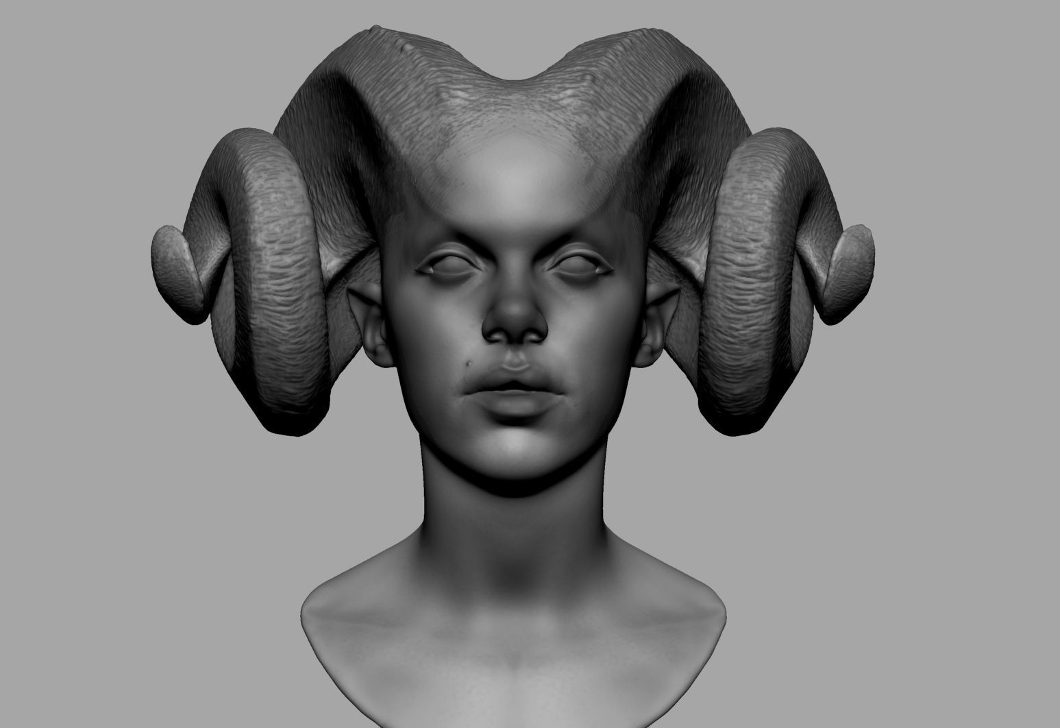 Female Creature Head v3 3D model_5