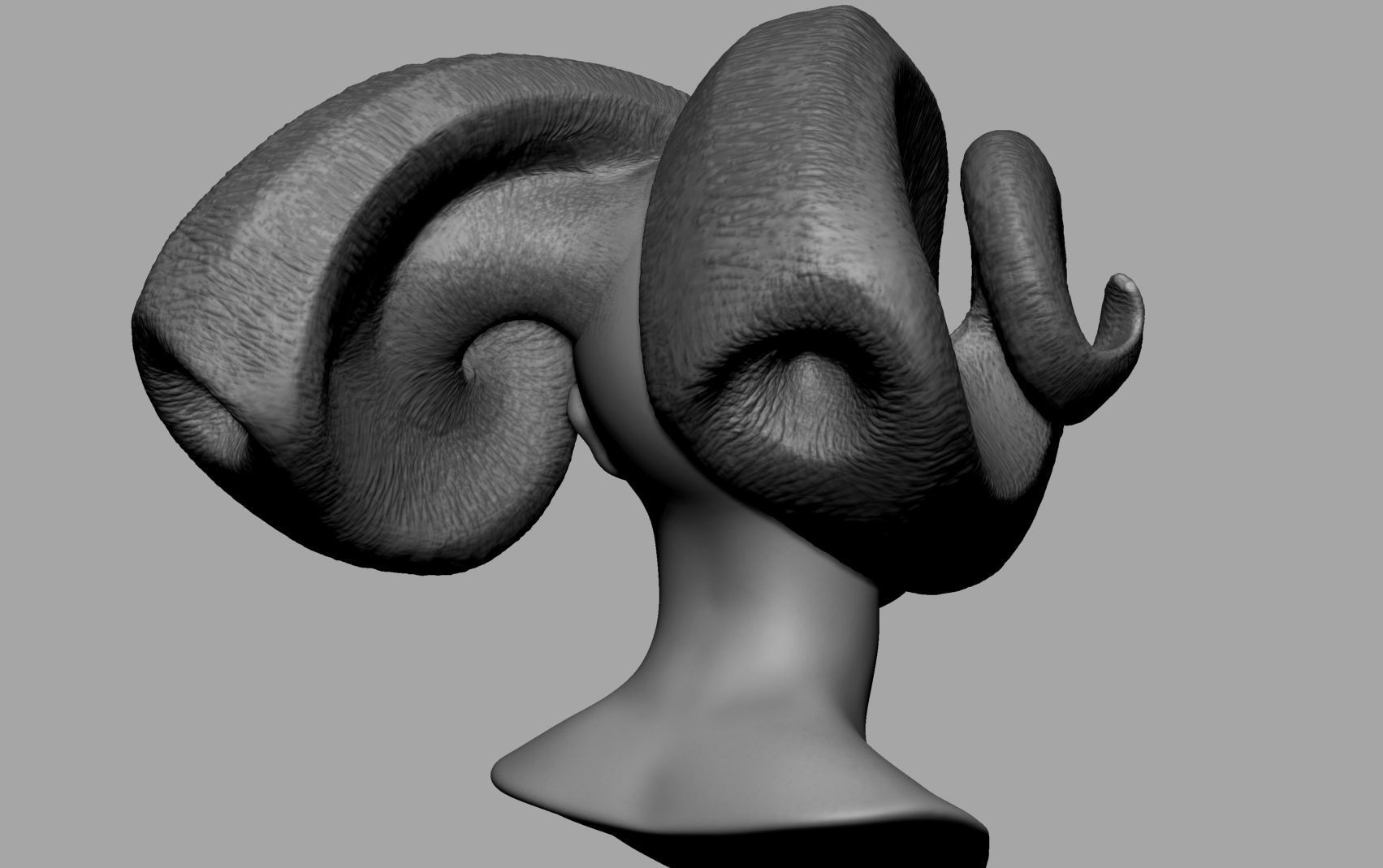 Female Creature Head v3 3D model_2