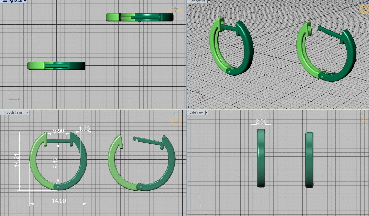 Delicate Fine Hoop Earrings 3d model 3D print model_7