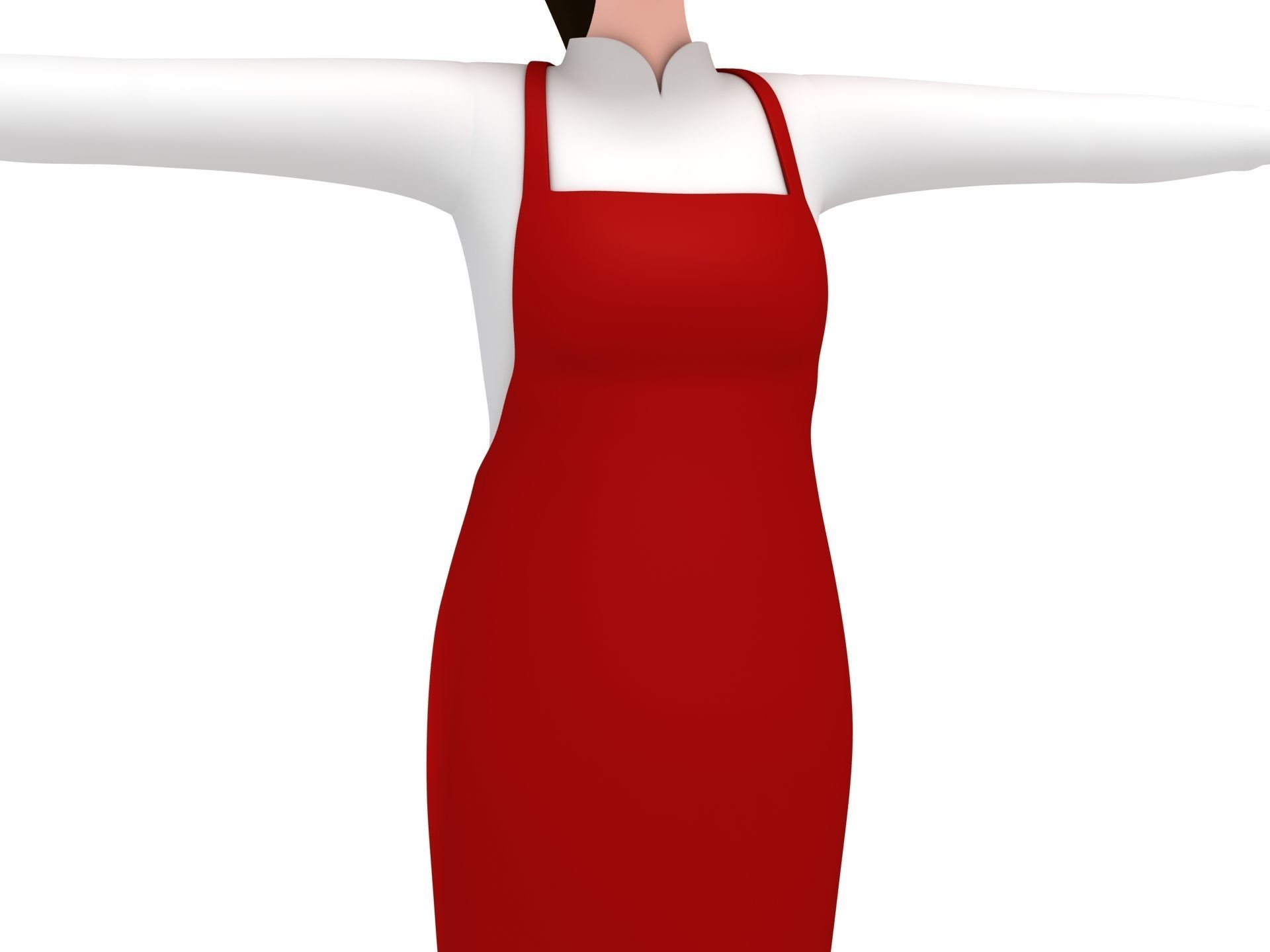 CartoonGirl013 Chef Woman 3D model_6