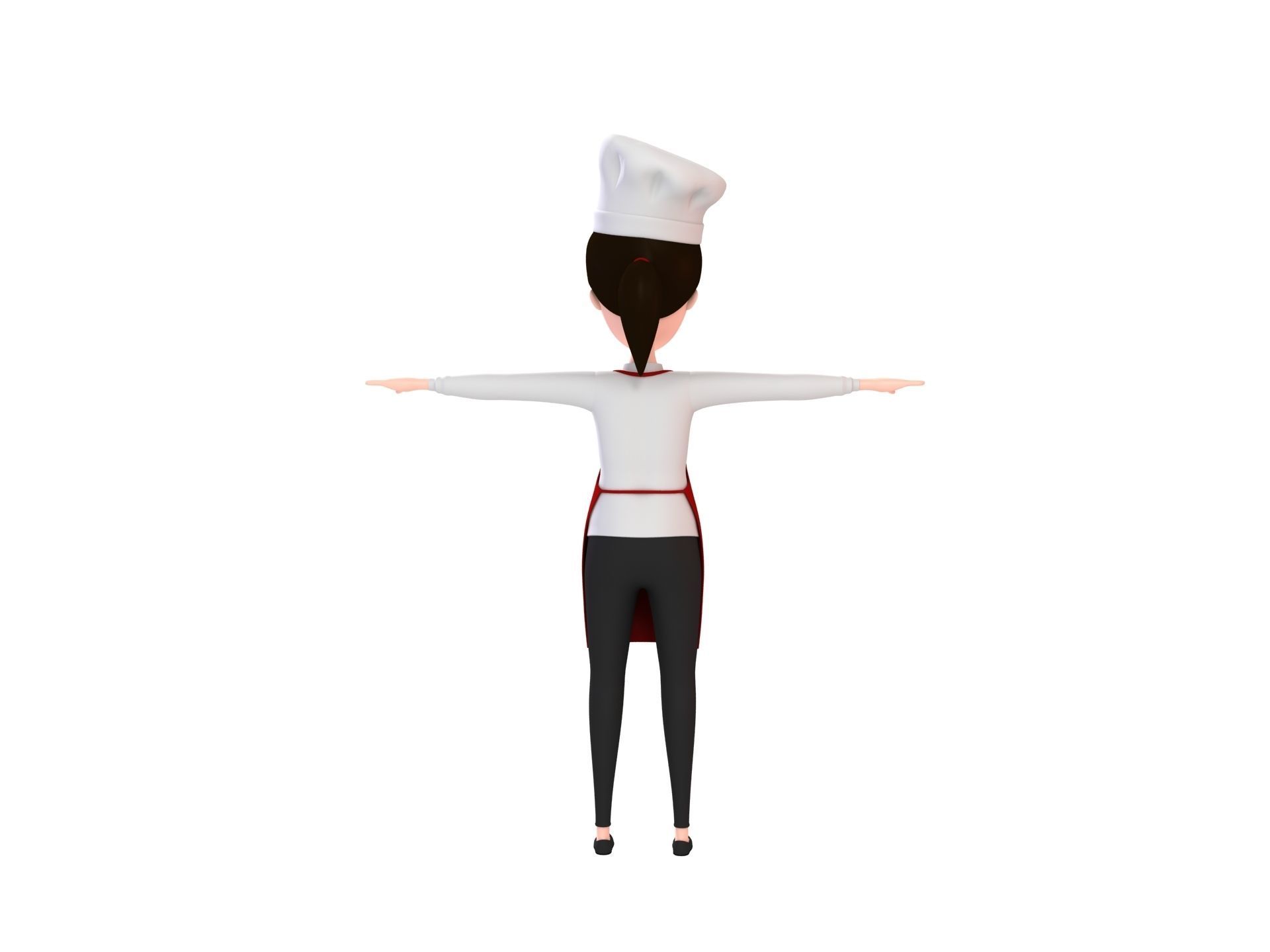 CartoonGirl013 Chef Woman 3D model_3