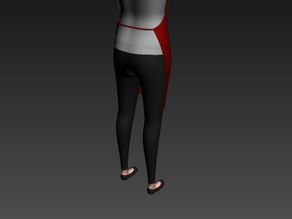 CartoonGirl013 Chef Woman 3D model_17