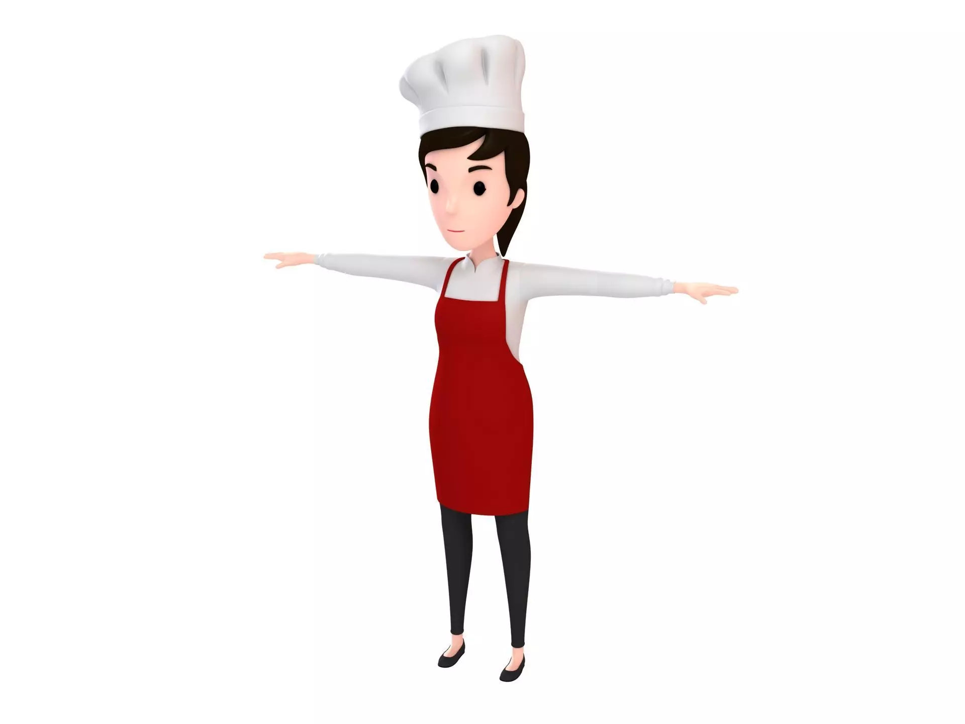 CartoonGirl013 Chef Woman 3D model_0