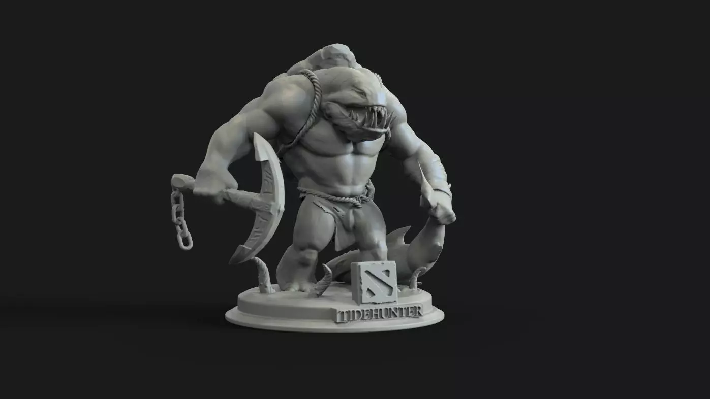 Tidehunter figure of man holding sword 3D print model_0