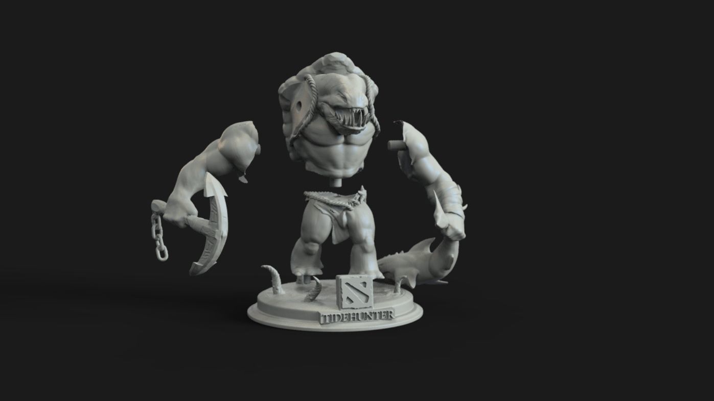 Tidehunter figure of man holding sword 3D print model_1