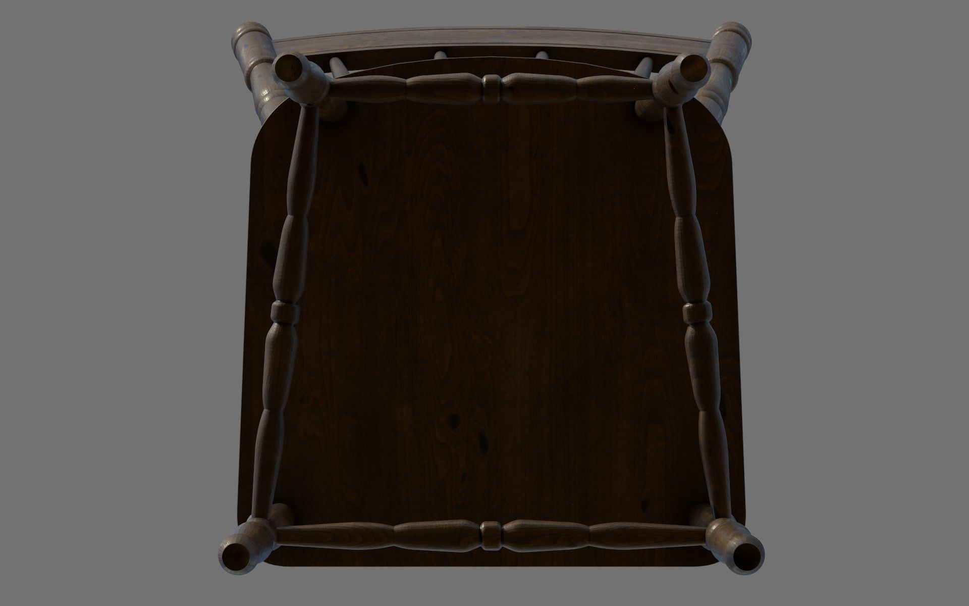 Antique Wooden Chair Low-poly 3D model_20