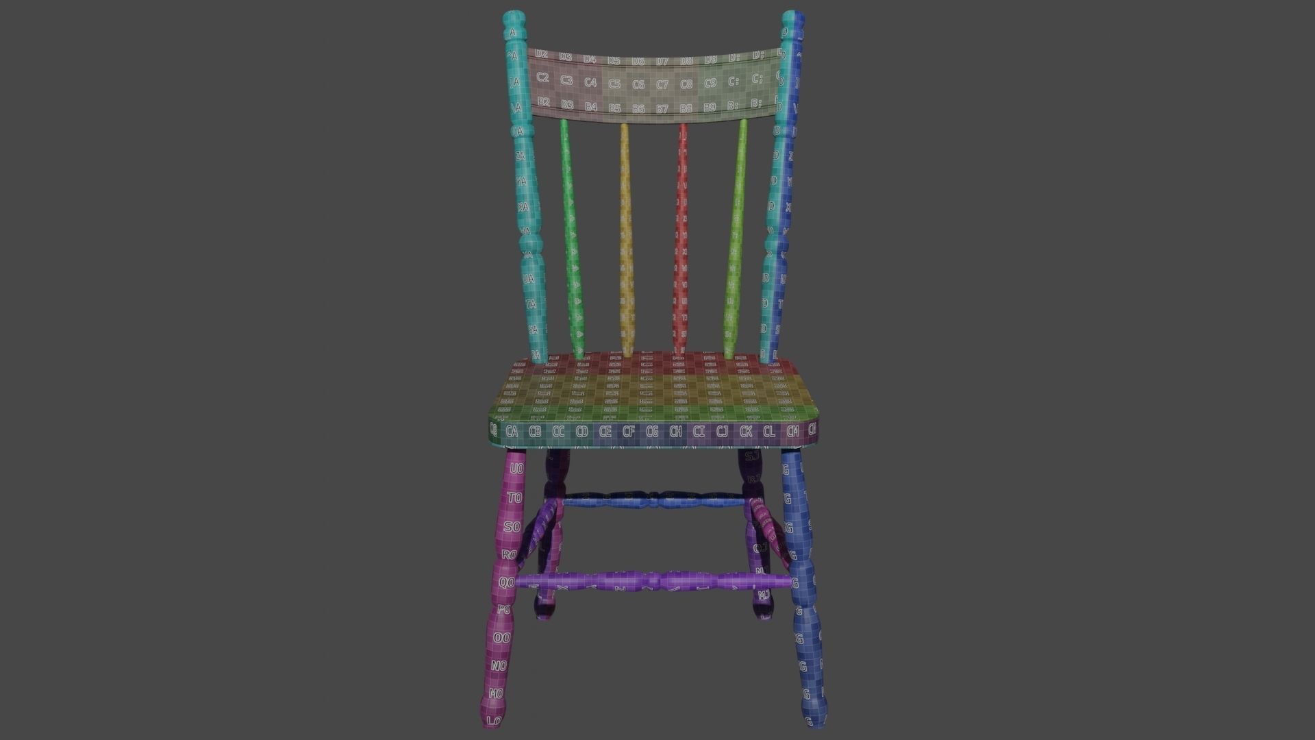 Antique Wooden Chair Low-poly 3D model_31