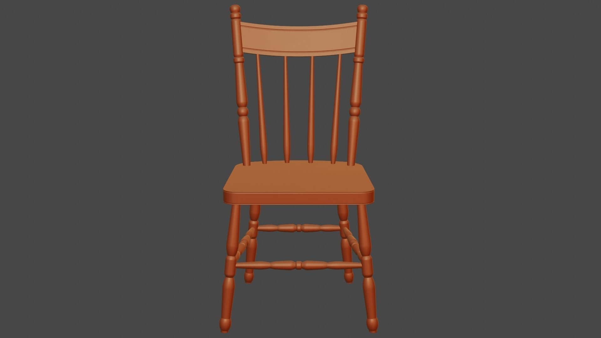 Antique Wooden Chair Low-poly 3D model_27