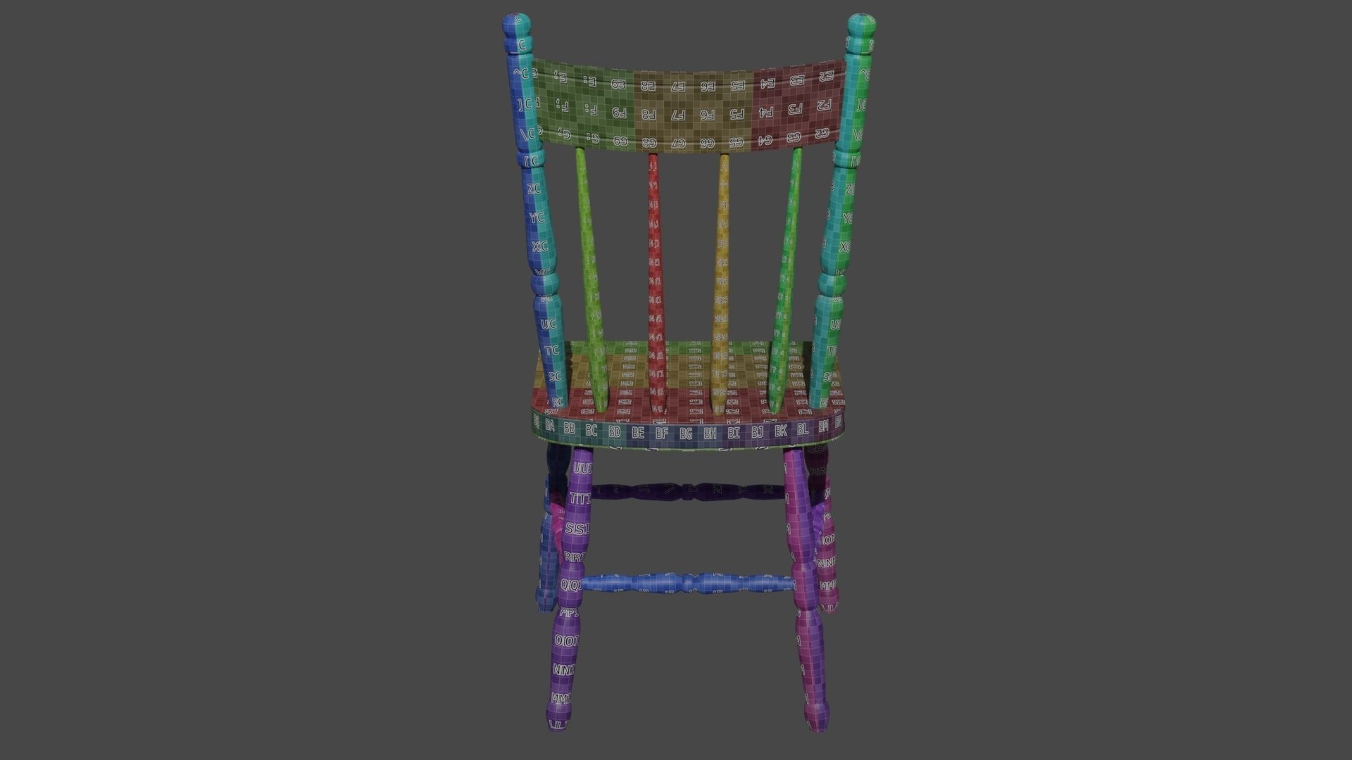Antique Wooden Chair Low-poly 3D model_30