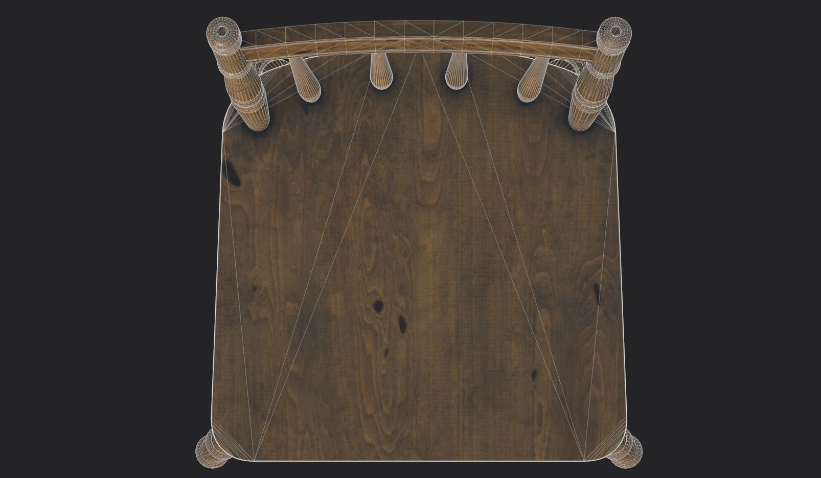 Antique Wooden Chair Low-poly 3D model_24