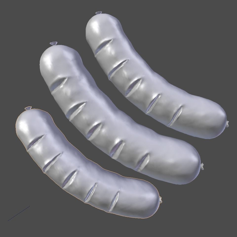 Photorealistic Sausage  Low-poly 3D model_4