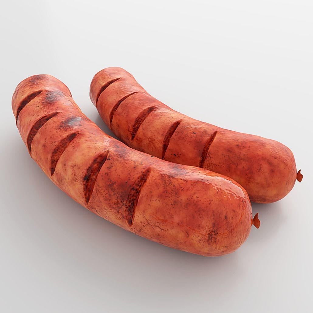 Photorealistic Sausage  Low-poly 3D model_3