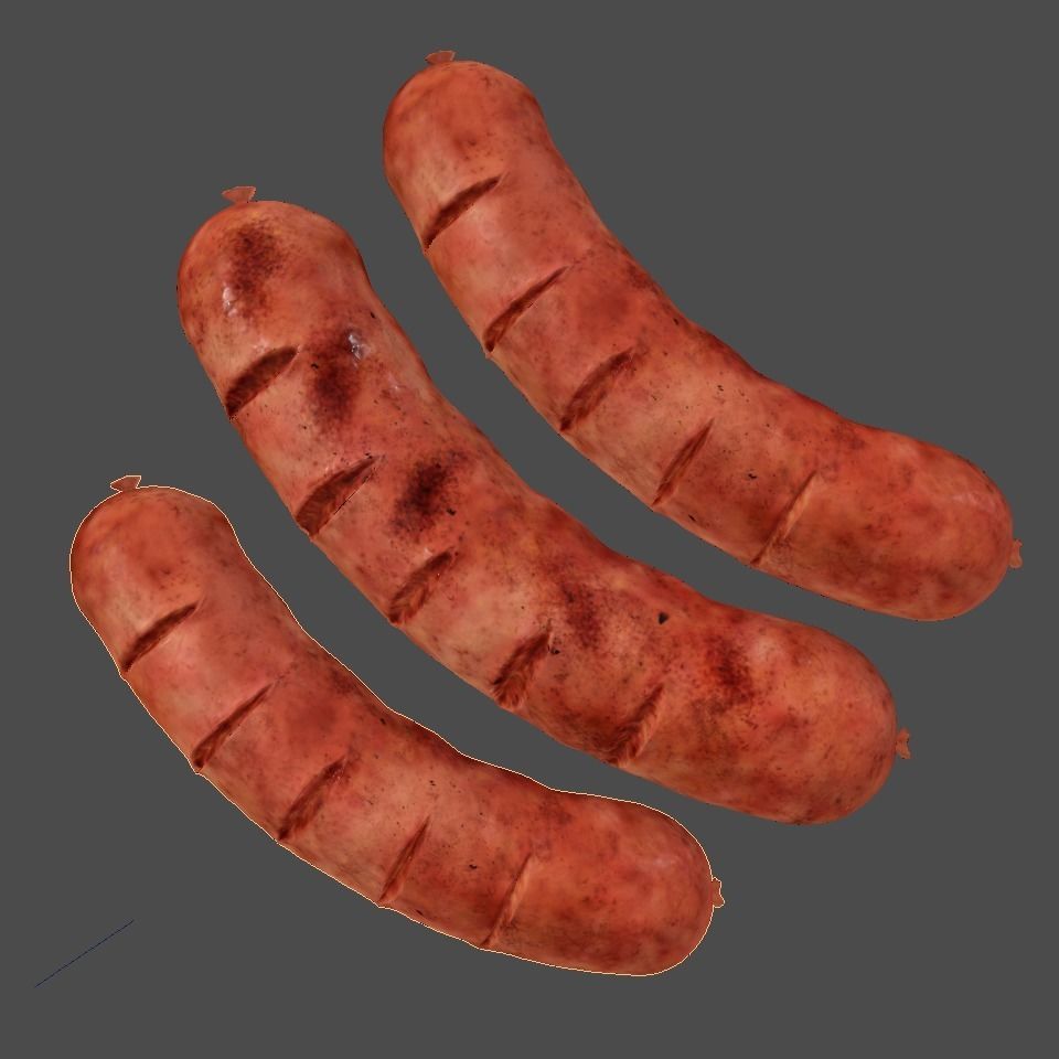 Photorealistic Sausage  Low-poly 3D model_8