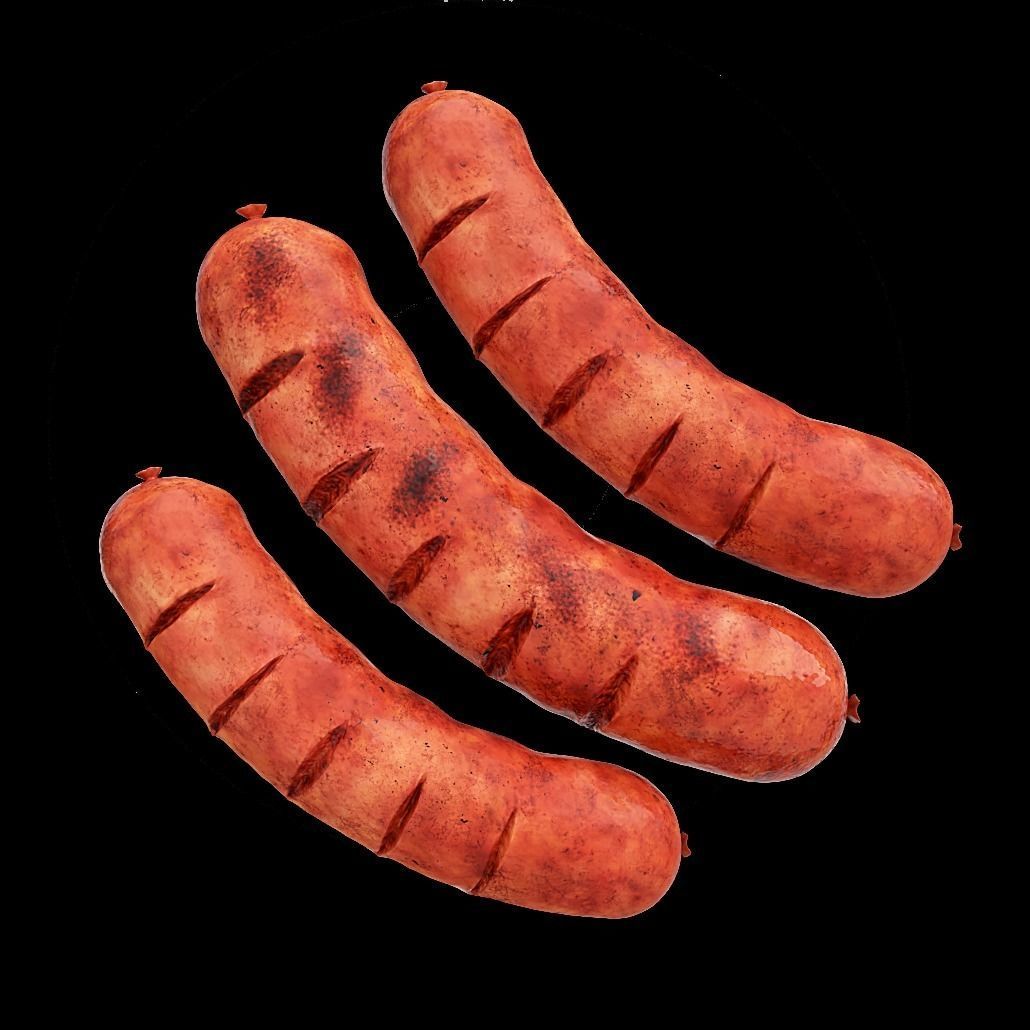 Photorealistic Sausage  Low-poly 3D model_1