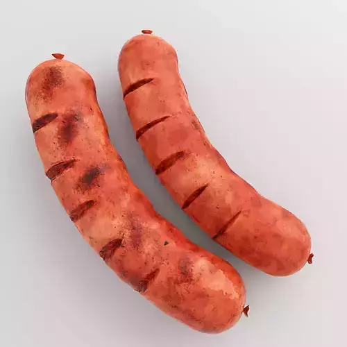 Photorealistic Sausage  Low-poly 3D model