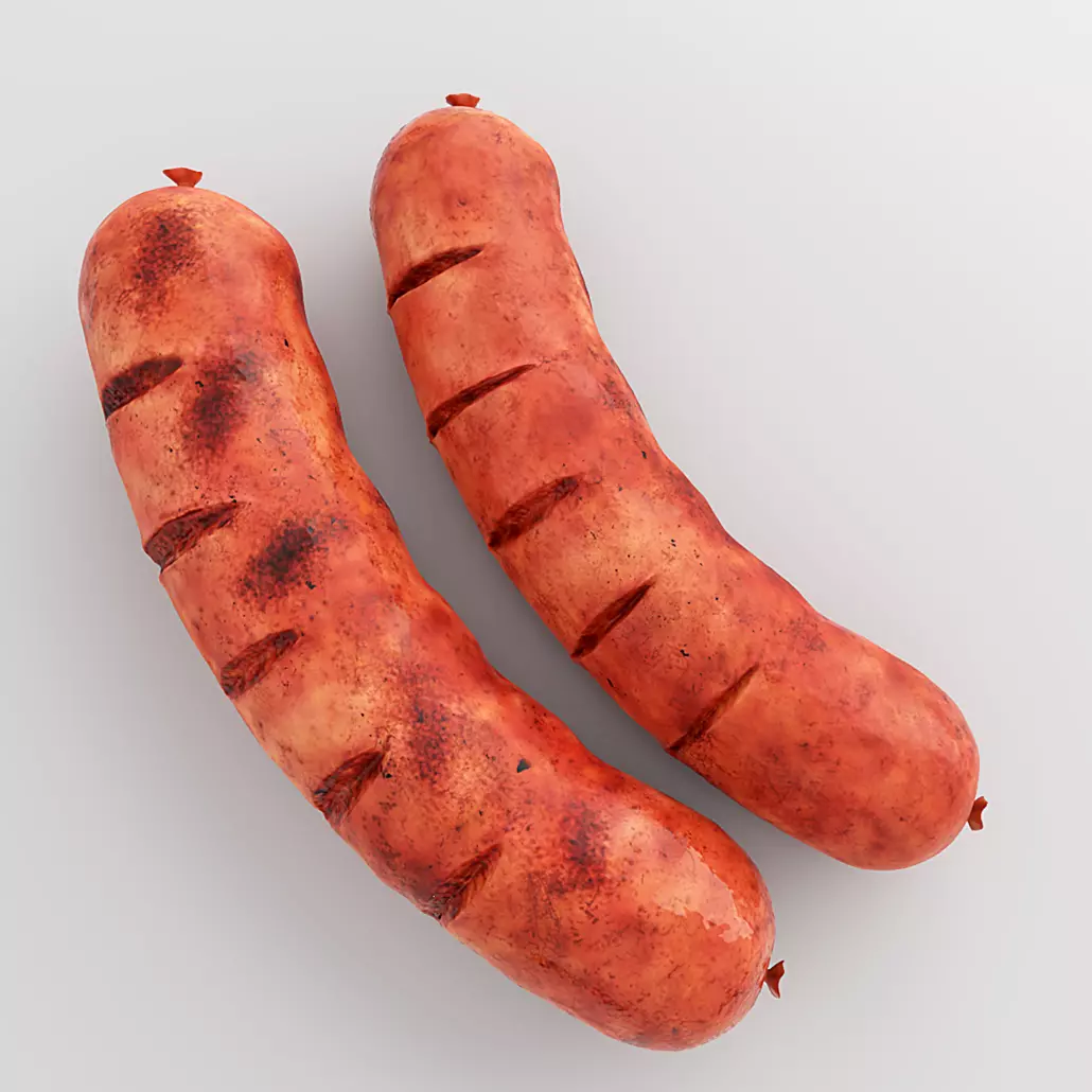 Photorealistic Sausage  Low-poly 3D model_0