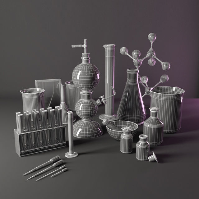 Laboratory glassware 3D model_1