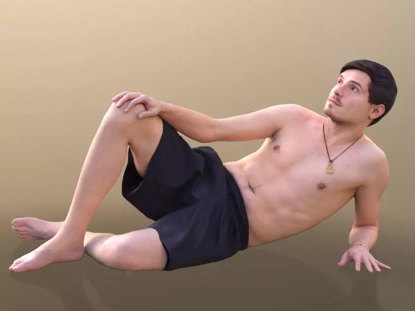 Andy 10100 - Beach Guy Low-poly 3D model_0