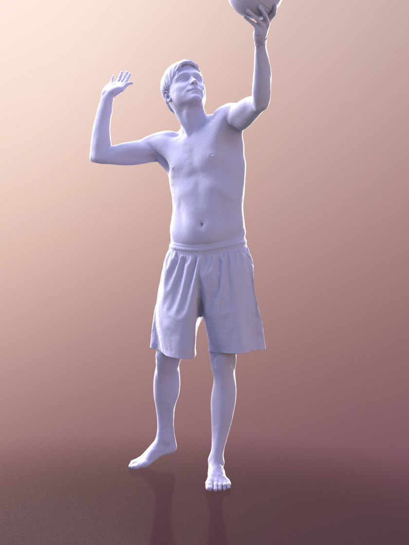 Andy 10103 - Volleyball Guy Low-poly 3D model_3
