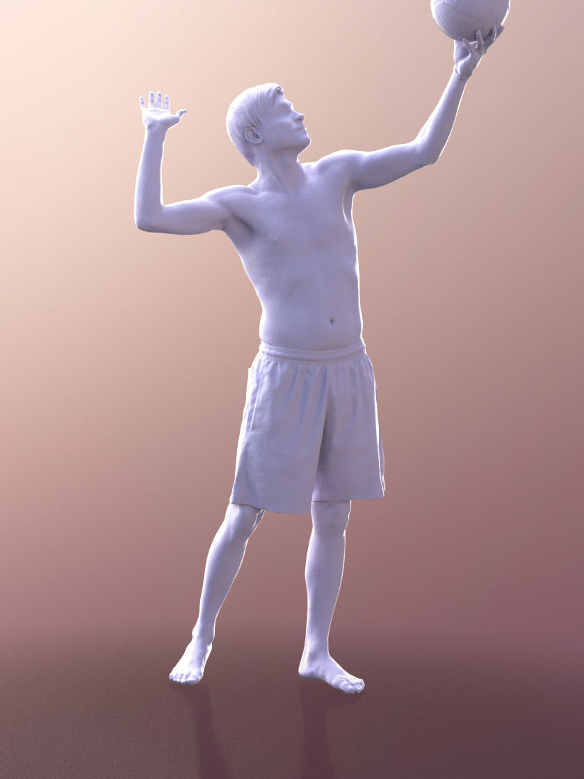 Andy 10103 - Volleyball Guy Low-poly 3D model_4