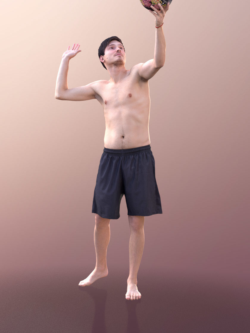 Andy 10103 - Volleyball Guy Low-poly 3D model_1