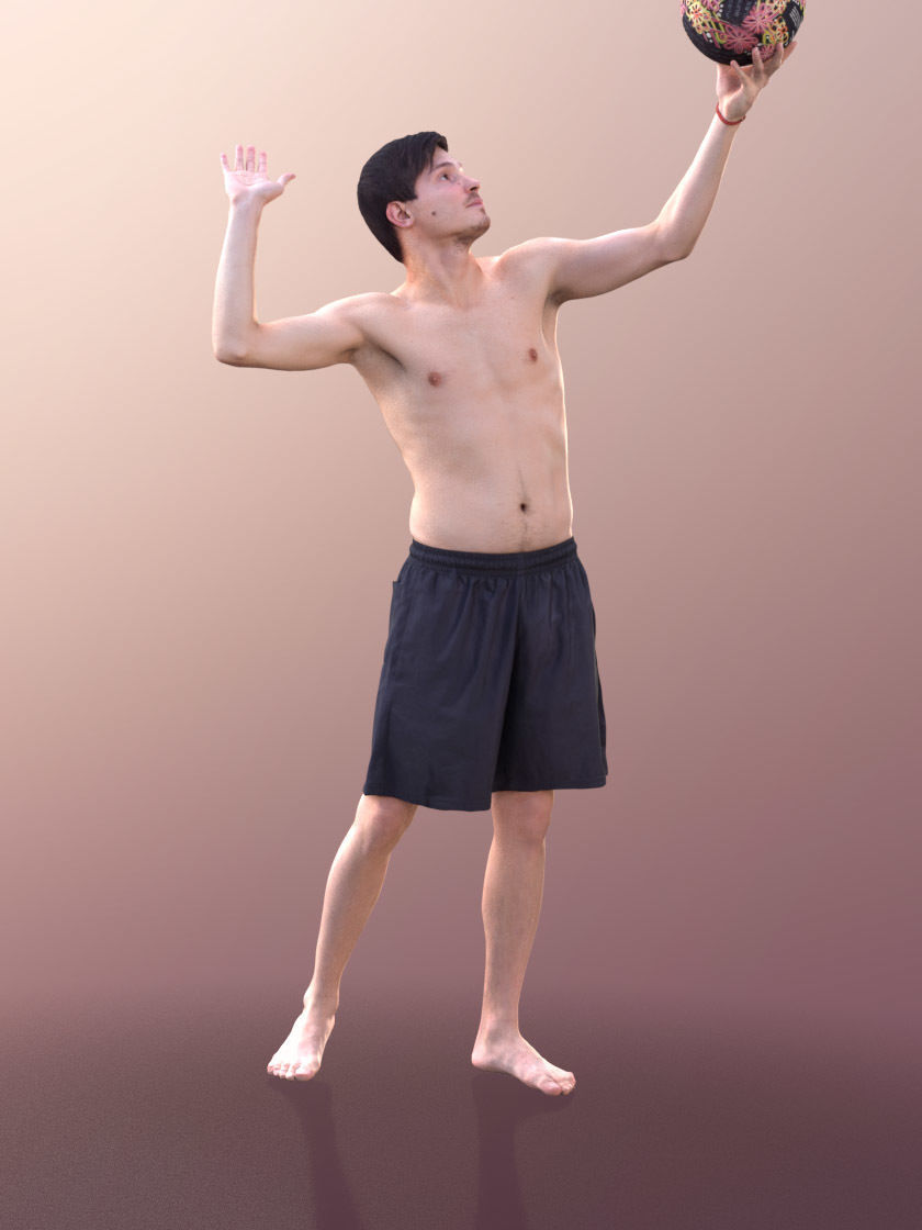 Andy 10103 - Volleyball Guy Low-poly 3D model_2