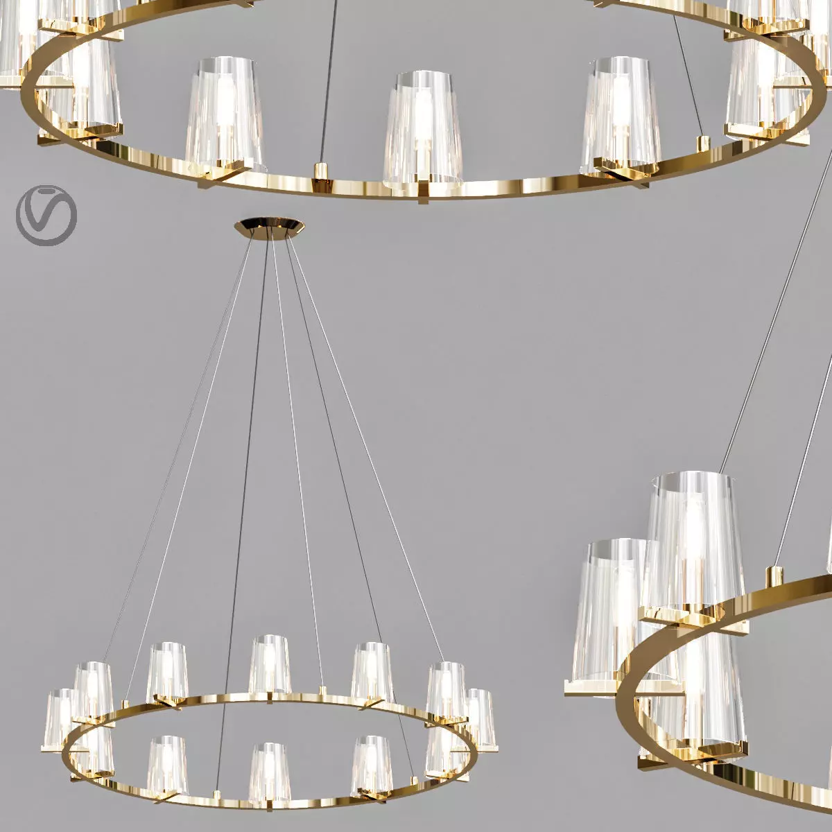 RH Pauillac Round Chandelier 3D model_0