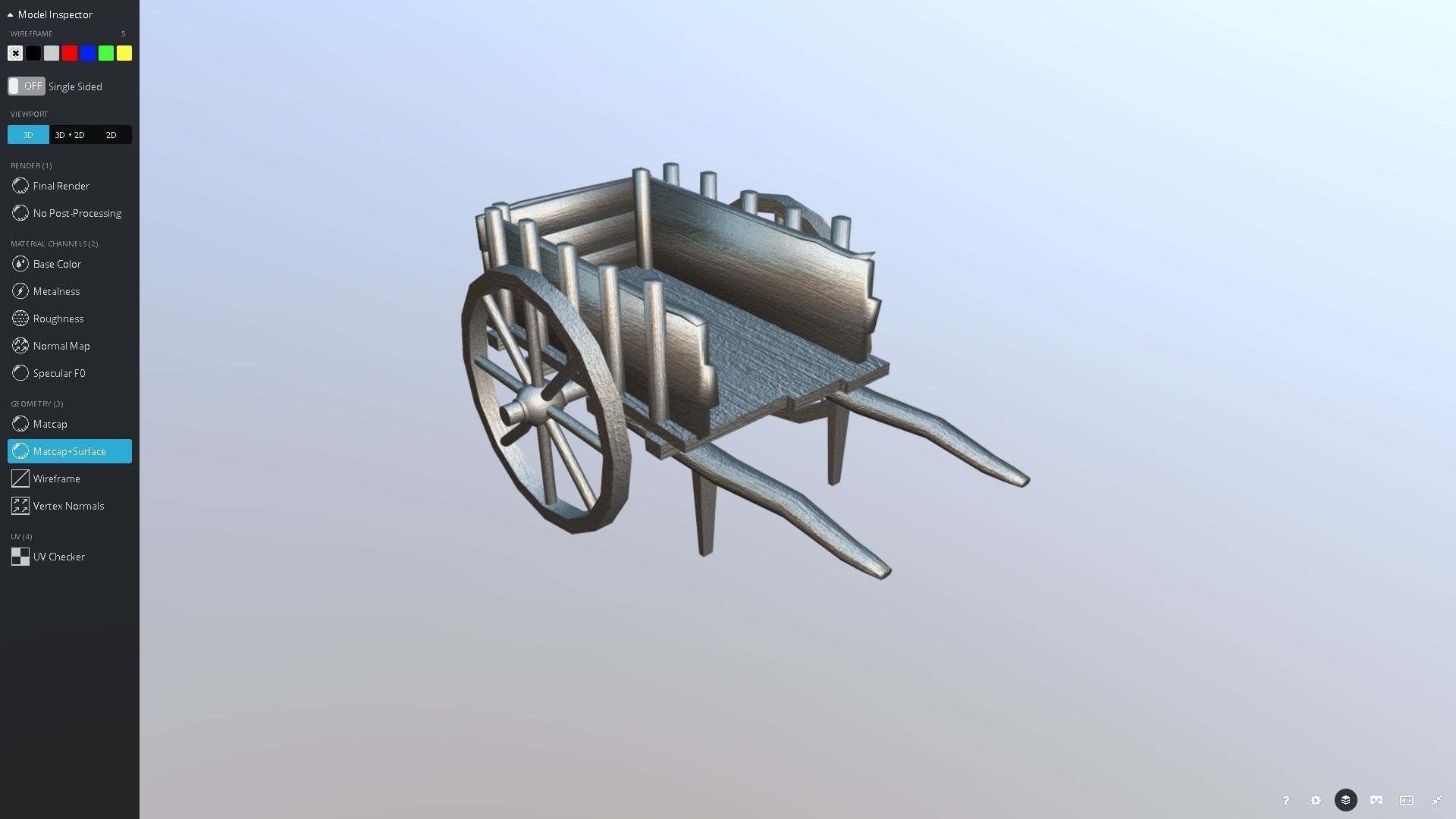 Medieval Cart Prop Low-poly 3D model_9