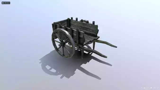 Medieval Cart Prop Low-poly 3D model