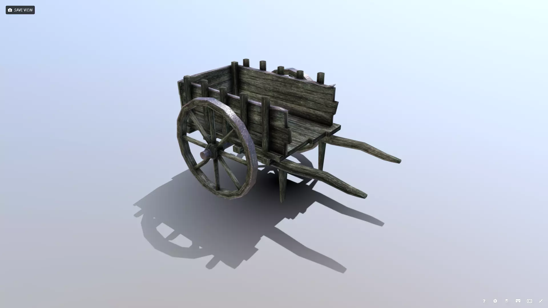 Medieval Cart Prop Low-poly 3D model_0