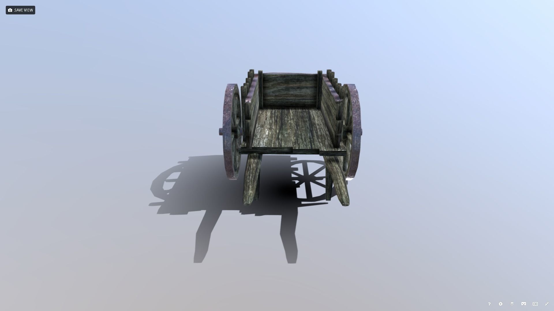 Medieval Cart Prop Low-poly 3D model_6