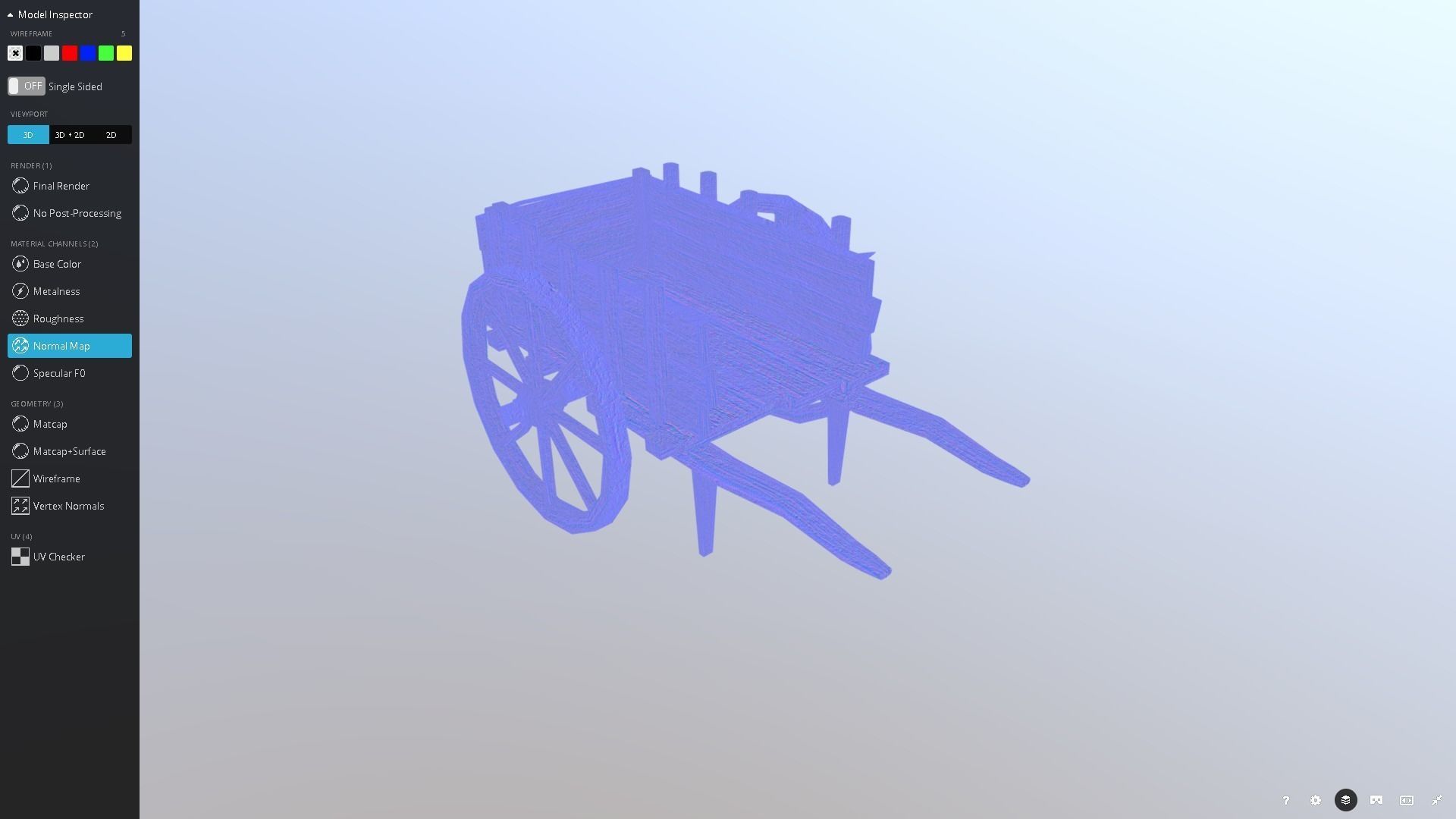 Medieval Cart Prop Low-poly 3D model_8
