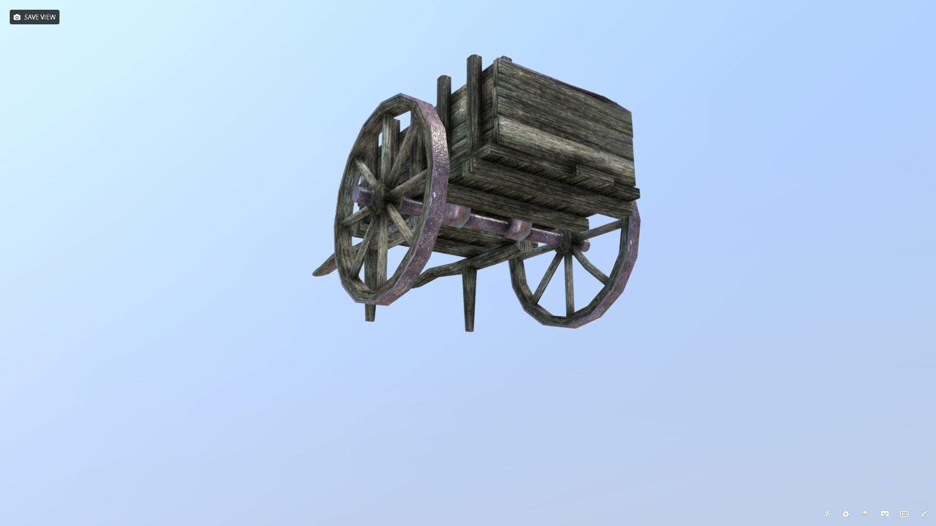 Medieval Cart Prop Low-poly 3D model_2