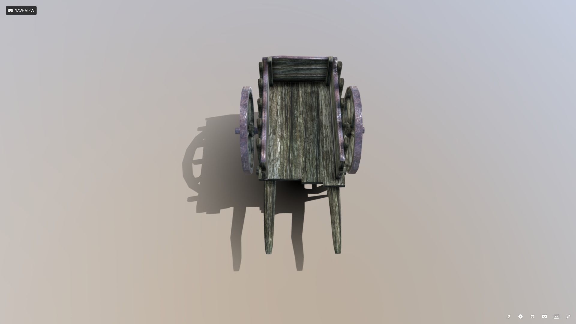 Medieval Cart Prop Low-poly 3D model_5