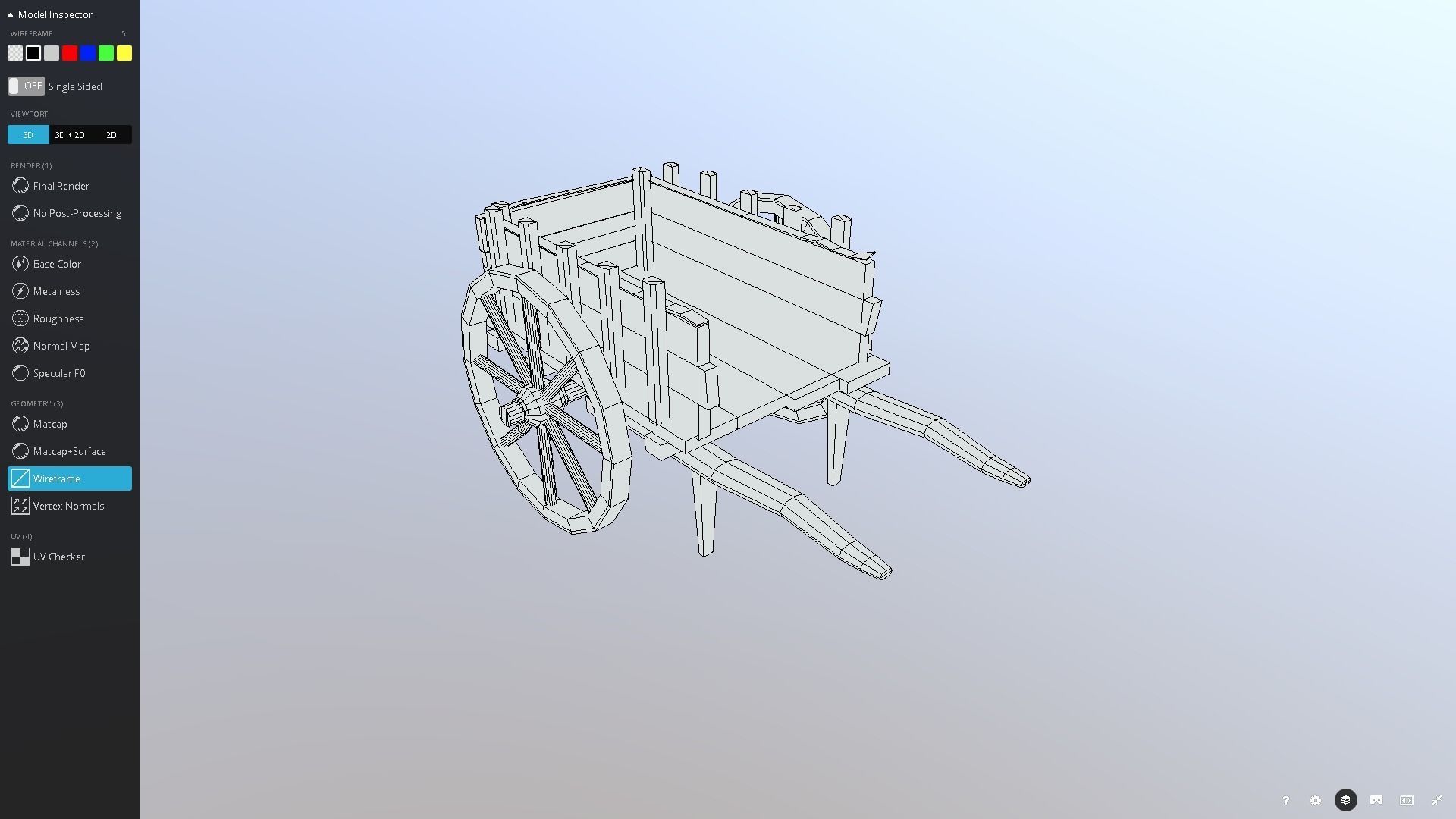 Medieval Cart Prop Low-poly 3D model_7